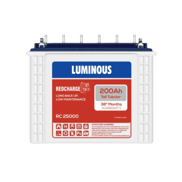 Luminous Red Charge RC 25000 PRO 200AH Tall Tubular battery
