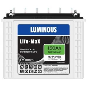 Luminous Life Max LM 18075 150AH Tall Tubular battery