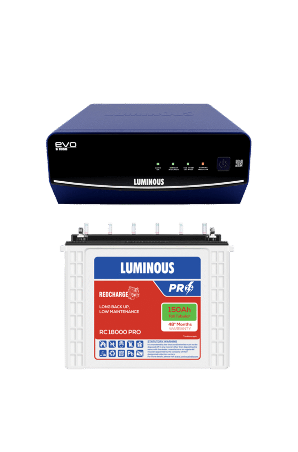 LUMINOUS 1050 SINEWAVE  + RC18000 PRO 150AH BATTERY