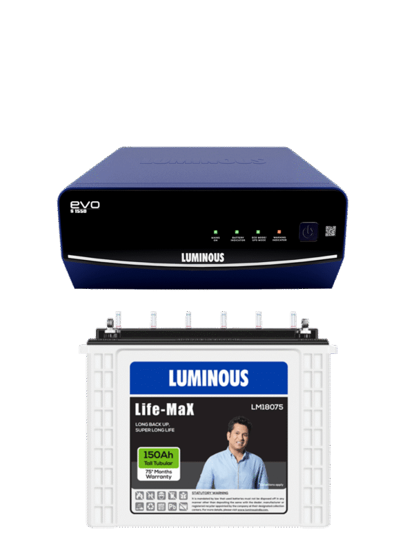 LUMINOUS 1550 SINEWAVE + LM18075 150AH BATTERY