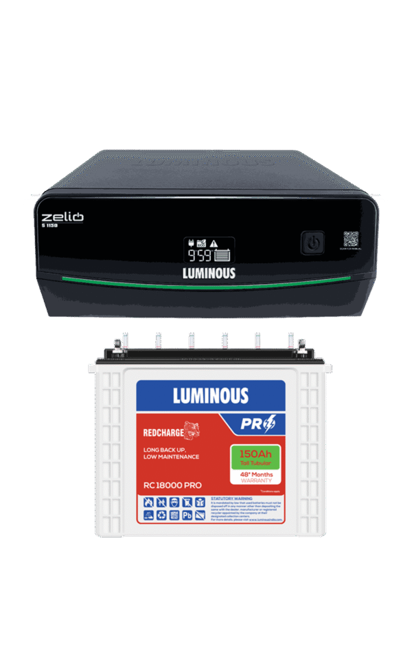 LUMINOUS ZELIO 1150 UPS + LUMINOUS RC 18000 PRO 150AH BATTERY